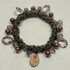 Vintage Flower Pendant Bracelet